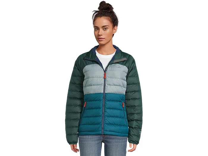 (取寄) エルエルビーン レディース ビーンズ ダウン ジャケット カラーブロック L.L.Bean women Bean's Down Jacket Color-Block Mallard Teal/Dark Pine