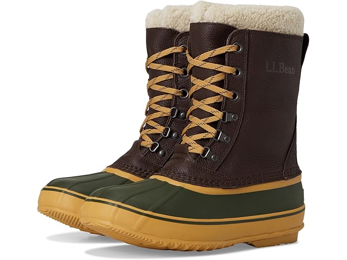 (取寄) エルエルビーン メンズ スノー ブーツ タンブルド レザー レース L.L.Bean men Snow Boot Tumbled Leather Lace Deepest Brown/Forest Shade
