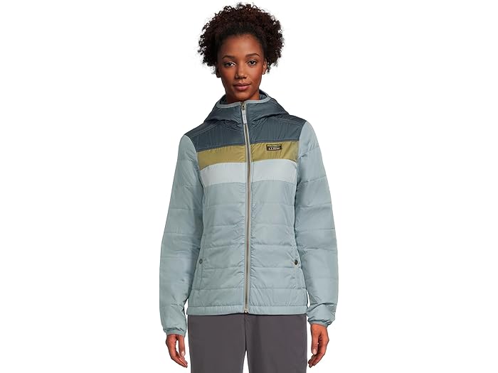(取寄) エルエルビーン レディース マウンテン クラシック フーデット パファー カラー ブロック L.L.Bean women Mountain Classic Hooded Puffer Color Block Storm Blue/Steel Blue