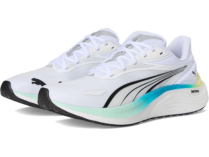 (取寄) プーマ メンズ エレクトリファイ ニトロ 4 ランニング シューズ PUMA men Electrify Nitro 4 Running Shoes White/Mint Melt/Speed Blue