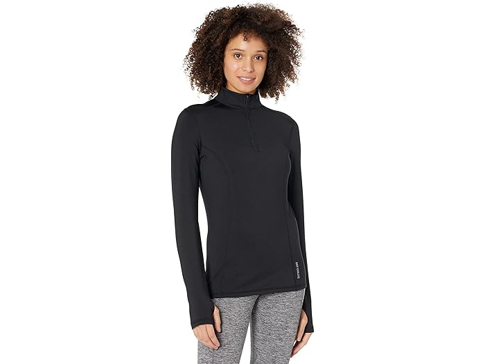 (取寄) ホットチリ レディース マイクロ-エリート チャミ ソリッド ジップT Hot Chillys women Micro-Elite Chamois Solid Zip-T Black