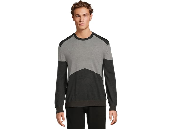 (取寄) アルマーニエクスチェンジ メンズ ウール ブレンド プルオーバー Armani Exchange men Wool Blend Pullover Grey Mel Dark/ Light