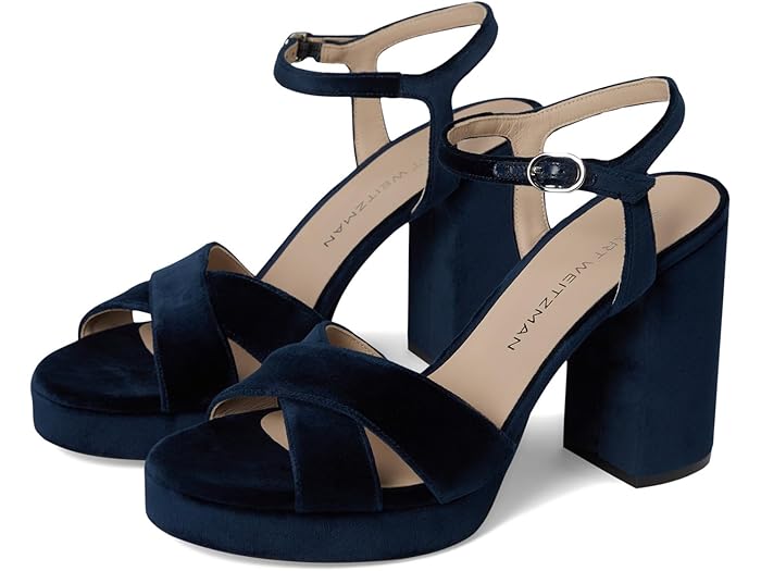 (取寄) スチュアート ワイツマン レディース デイナ プラットフォーム サンダル Stuart Weitzman women Dayna Platform Sandal Navy Blue