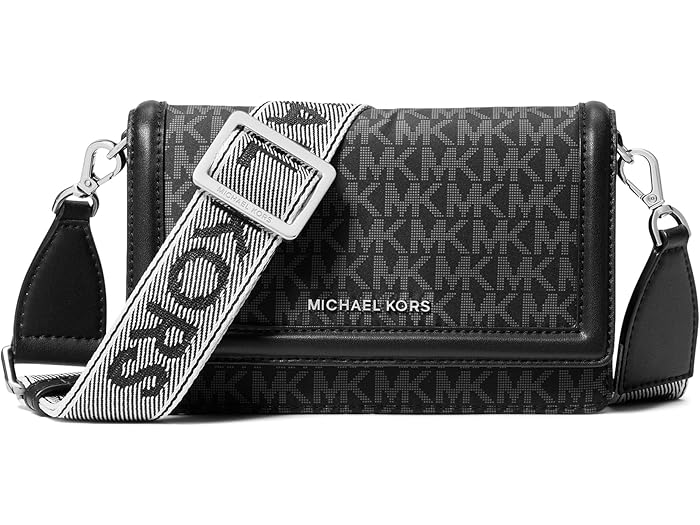 (取寄) マイケルコース レディース ジェット セット スモール フォン ウェビング ストラップ エックスボディ MICHAEL Michael Kors women Jet Set Small Phone Webbing Strap Xbody Black