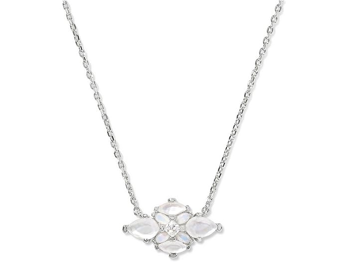 (取寄) ケンドラスコット レディース アビー クリスタル ショート ペンダント ネックレス Kendra Scott women Abbie Crystal Short Pendant Necklace Silver Neutral Mix