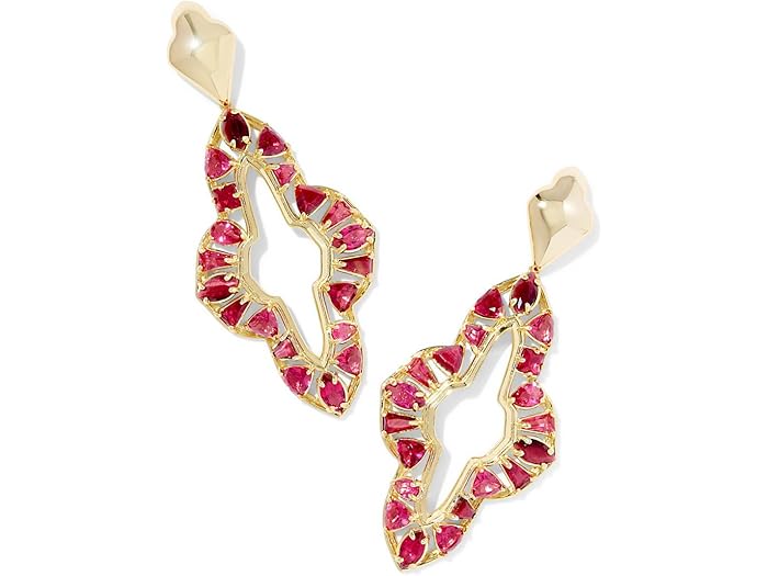(取寄) ケンドラスコット レディース アビー クリスタル ステイトメント イヤリングス Kendra Scott women Abbie Crystal Statement Earrings Gold Red Mix
