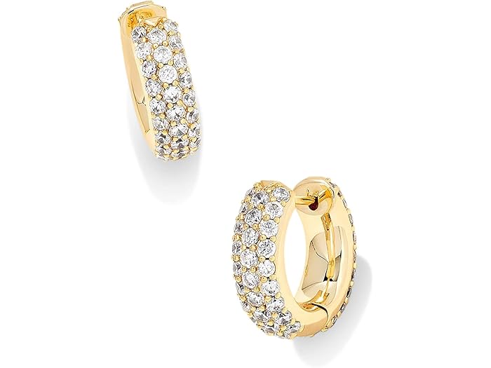 (取寄) ケンドラスコット レディース ミッキー パヴェ ハギー イヤリングス Kendra Scott women Mikki Pave Huggie Earrings Gold Metal