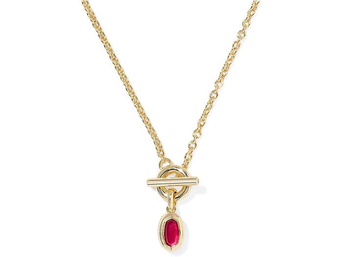 (取寄) ケンドラスコット レディース イライザ トグル ショート ペンダント ネックレス Kendra Scott women Minii Elisa Toggle Short Pendant Necklace Gold Carmine Red Illusion