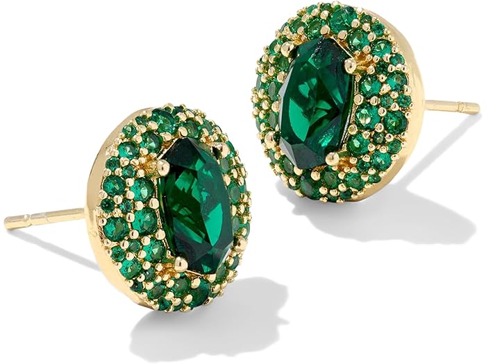 (取寄) ケンドラスコット レディース ベラ スタッズ イヤリングス Kendra Scott women Bella Stud Earrings Gold Dark Green Crystal