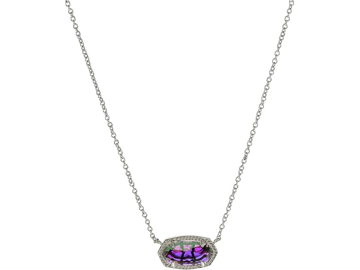 (取寄) ケンドラスコット レディース イライザ ネックレス Kendra Scott women Elisa Necklace Rhodium Dichroic Glass