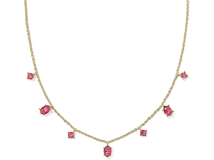 (取寄) ケンドラスコット レディース ケイリン デリケート ストランド ネックレス Kendra Scott women Cailin Delicate Strand Necklace Gold Red Crystal
