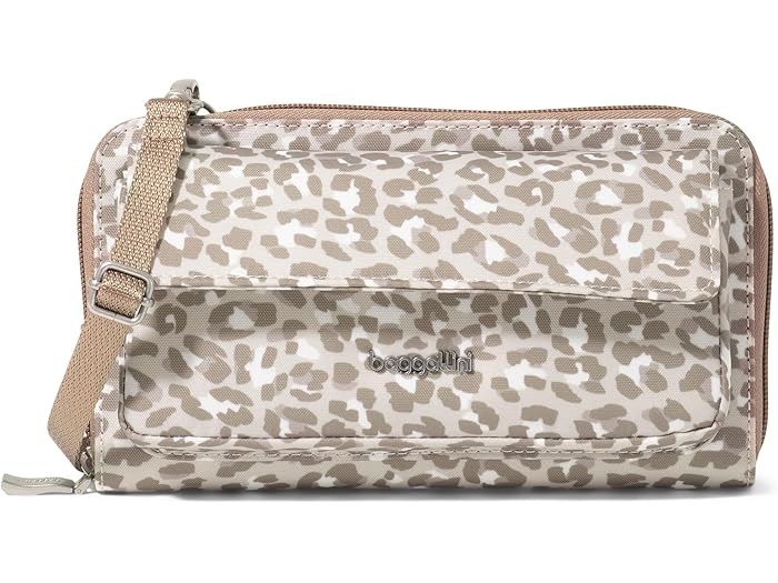 (取寄) バッガリーニ レディース Rfid フォン ウォレット クロスボディ Baggallini women Rfid Phone Wallet Crossbody Mocha Cheetah Print