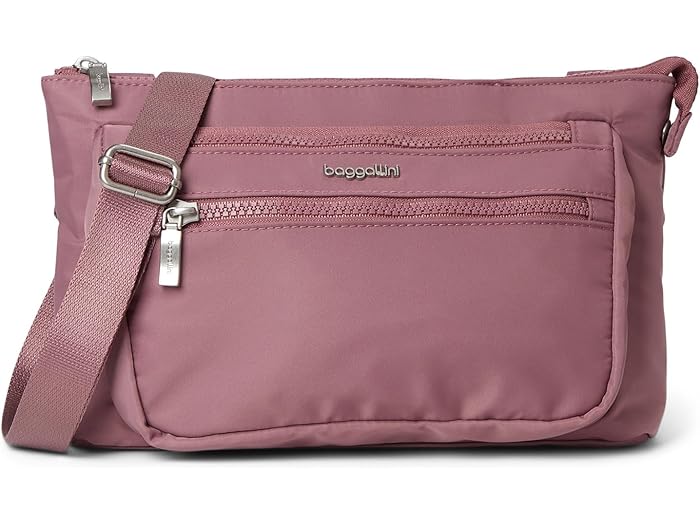 (取寄) バッガリーニ レディース ポケット ベルト バッグ ウェスト パック アンド クロスボディ Baggallini women Pocket Belt Bag Waist Pack And Crossbody Mauve Twill