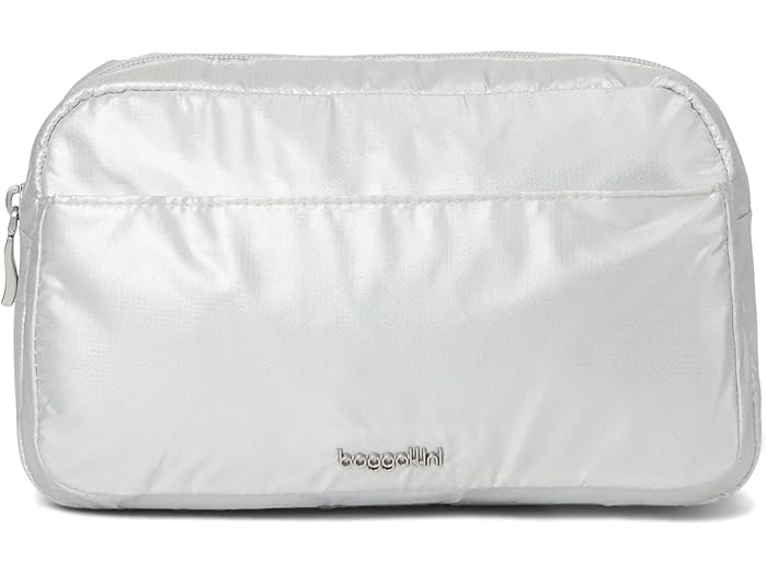 (取寄) バッガリーニ レディース ポケット コスメティック ウィズ ブラッシュ オーガニゼーション Baggallini women Pocket Cosmetic With Brush Organization Silver Metallic