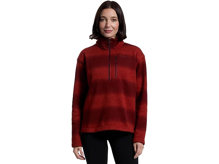 (取寄) マーモット レディース ヘビーウェイト ドロップ ライン プリンテッド 1/2 ジップ Marmot women Heavyweight Drop Line Printed 1/2 Zip Sumac Ombre