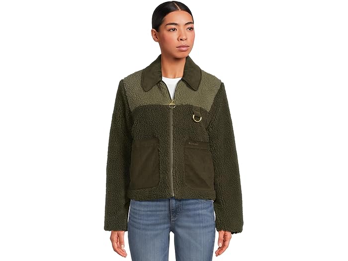 (取寄) バブアー レディース マレーナ フリース ジャケット Barbour women Malena Fleece Jacket Olive/Light Moss