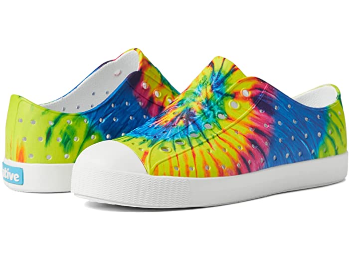 アウトレット 取寄 ネイティブシューズ キッズ ジェファーソン プリント リトル ビック Native Shoes Kids Kids Jefferson Print Little Kid Big Shell White Neon Multi Tie Dye Fucoa Cl