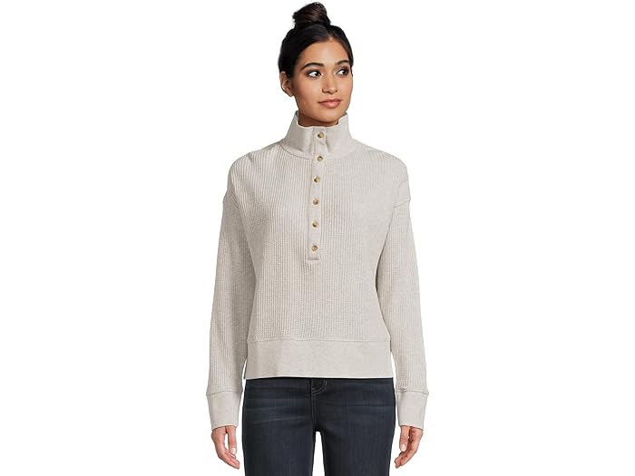 (取寄) ファリティ レディース アプレ ワッフル ヘンリー Faherty women Apres Waffle Henley Light Grey Heather