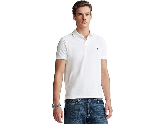 (取寄) ラルフローレン メンズ カスタム スリム フィット メッシュ ポロ Polo Ralph Lauren men Custom Slim Fit Mesh Polo White