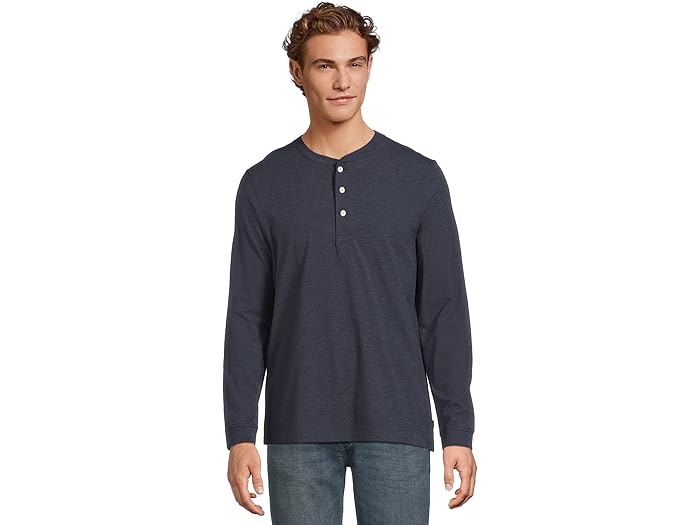 (取寄) エルエルビーン メンズ パフォーマンス ピマ ヘンリー ロング スリーブ L.L.Bean men Performance Pima Henley Long Sleeve Dark Indigo Heather