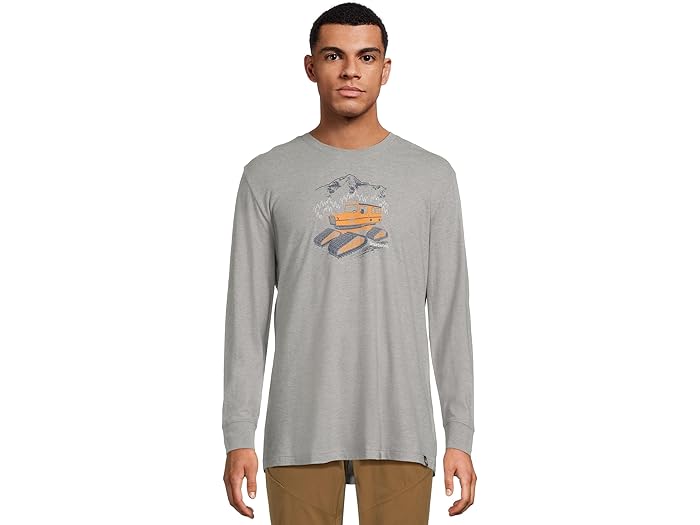 (取寄) スマートウール メンズ スノーキャット グラフィック ロング スリーブ グラフィック ティー Smartwool men Snowcat Graphic Long Sleeve Graphic Tee Light Gray Heather