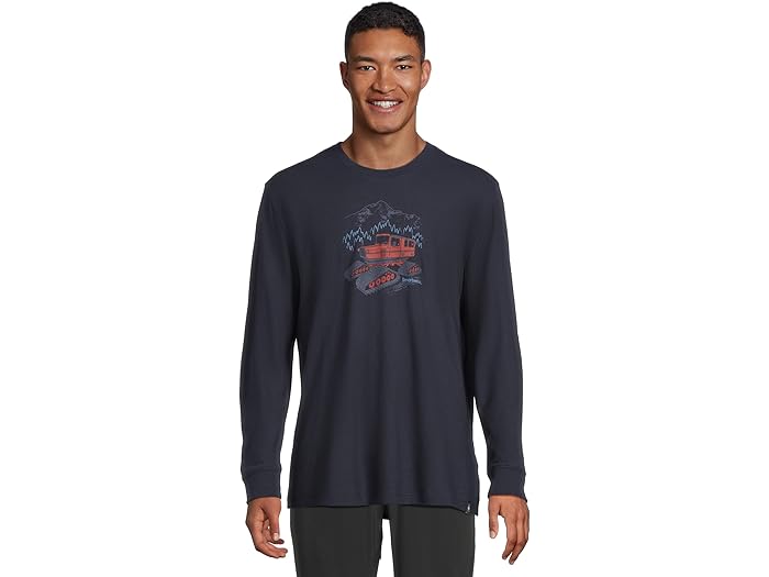 (取寄) スマートウール メンズ スノーキャット グラフィック ロング スリーブ グラフィック ティー Smartwool men Snowcat Graphic Long Sleeve Graphic Tee Deep Navy