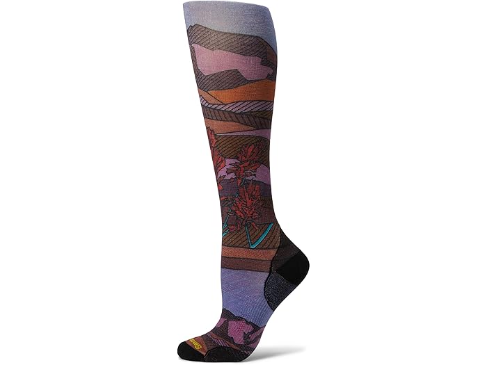 (取寄) スマートウール レディース スキー ゼロ クッション フローラル フィールド プリント オーバー ザ カーフ Smartwool women Ski Zero Cushion Floral Field Print Over the Calf Picante