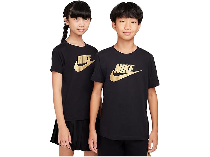 (取寄) ナイキ キッズ キッズ スポーツウェア アイコン フューチュラ ティー (リトル キッド/ビッグ キッド) Nike Kids kids Sportswear Icon Futura Tee (Little Kid/Big Kid) Black/Metallic Gold