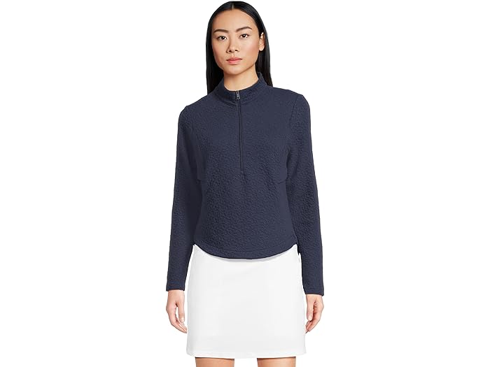 (取寄) キャロウェイ レディース 1/2-ジップ キルテッド ニット プルオーバー Callaway women 1/2-zip Quilted Knit Pullover Peacoat