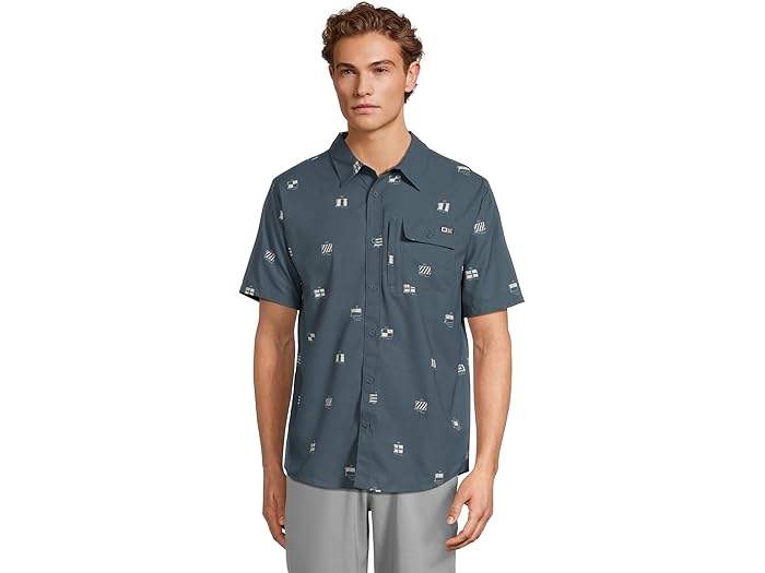 (取寄) ソルティ クルー メンズ フラグシップ UV ボタン アップ Salty Crew men Flagship Uv Button Up Midnight Navy