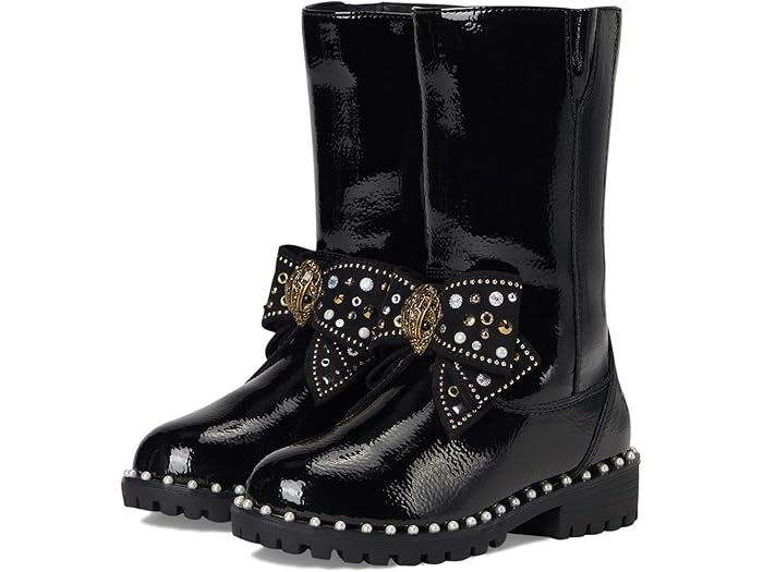 (取寄) カートガイガー ロンドン キッズ ガールズ ケンジントン ハイ レッグ ボウ (リトル キッド/ビッグ キッド) Kurt Geiger London Kids girls Kensington High Leg Bow (Little Kid/Big Kid) Black Patent