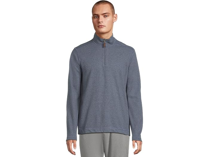(取寄) ジョンストン&マーフィー メンズ リバーシブル ソリッド クォーター-ジップ Johnston & Murphy men Reversible Solid Quarter-zip Blue/Gray