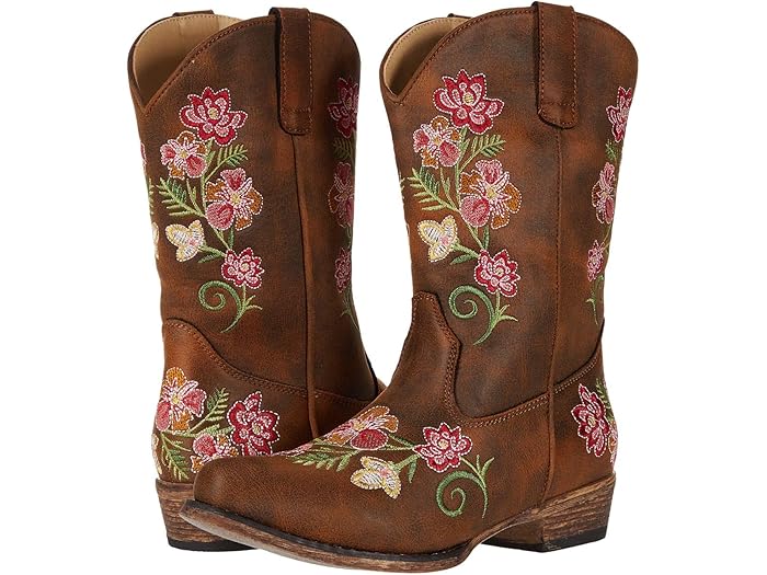(取寄) ローパー キッズ ガールズ ジュリエット (トドラー/リトル キッド) Roper Kids girls Juliet (Toddler/Little Kid) Brown Faux Leather Vamp/Floral Embroidery