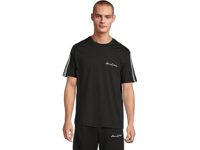 (取寄) アルマーニエクスチェンジ メンズ シグニチャー ロゴ ティー Armani Exchange men Signature Logo Tee Black