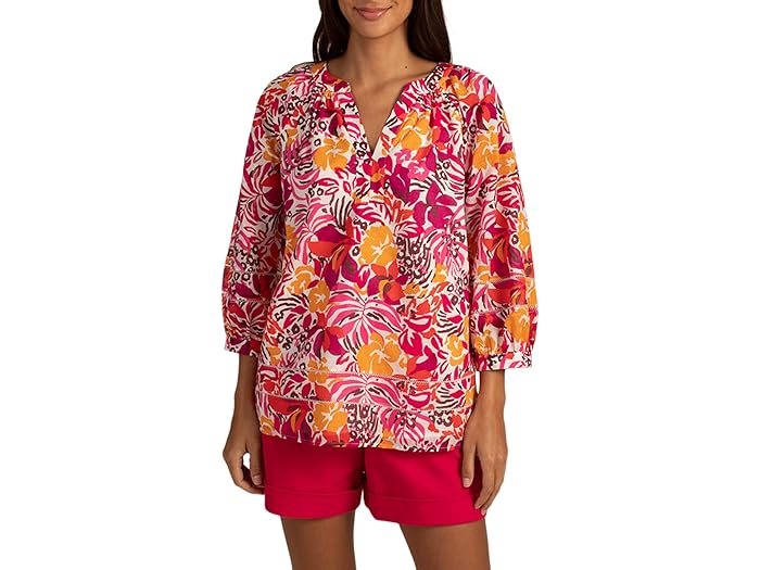 (取寄) トリーナターク レディース ライト ハーティッド トップ Trina Turk women Light Hearted Top Rockrose Multi