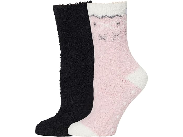 (取寄) カレン ノイバーガー レディース トゥー パック コージー スリッパ ソックス Karen Neuburger women Two Pack Cozy Slipper Socks Pink Fairisle And Black 5,054円