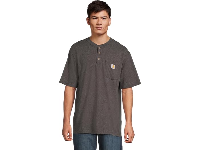 (取寄) カーハート メンズ ワークウェア ポケット S/S ヘンリー Carhartt men Workwear Pocket S/S Henley Carbon Heather