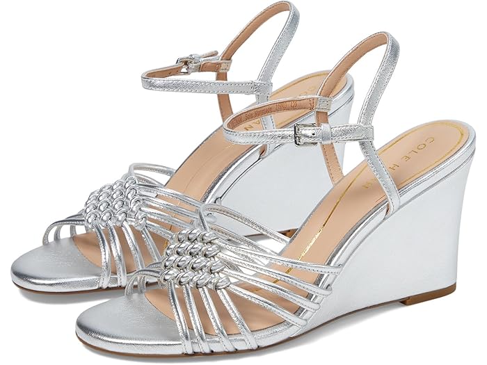 (取寄) コールハーン レディース ジトニー ノット ウェッジ Cole Haan women Jitney Knot Wedge Silver Leather