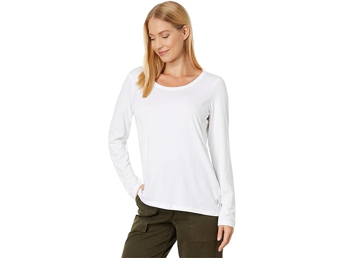 (取寄) エルエルビーン レディース ソフト ストレッチ スーピマ ティー スクープ ネック ロング スリーブ L.L.Bean women Soft Stretch Supima Tee Scoop Neck Long Sleeve White