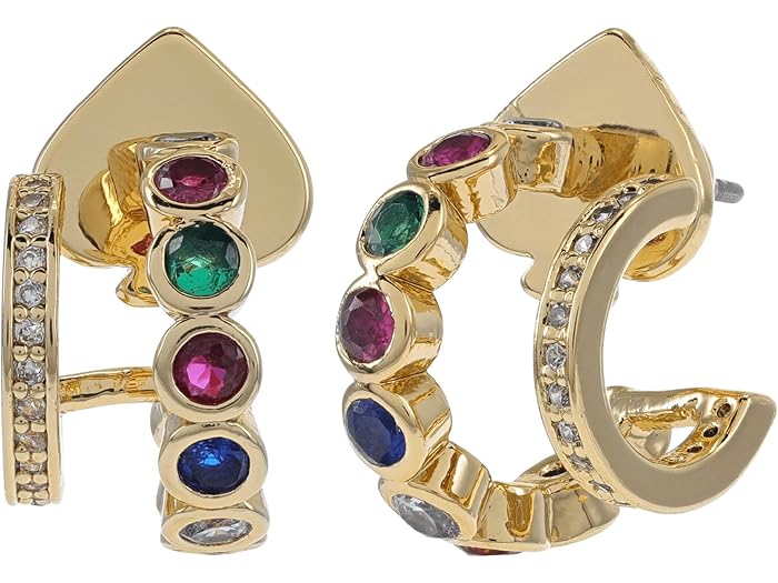 (取寄) ケイトスペード レディース ダズル ダブル ハギーズ イヤリングス Kate Spade New York women Dazzle Double Huggies Earrings Multi