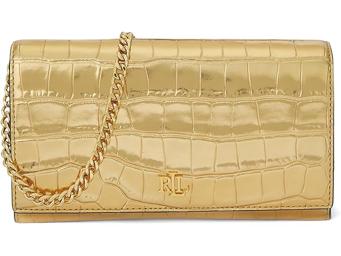 (取寄) ローレン ラルフローレン レディース メタリック ミディアム アデア リ クロスボディ Lauren Ralph Lauren women Metallic Medium Adair Ii Crossbody Modern Gold