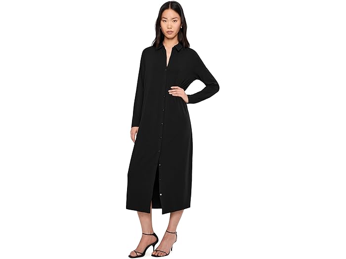 (取寄) アイリーン フィッシャー レディース ストレッチ ジャージ ニット クラシック カラー ドレス Eileen Fisher women Stretch Jersey Knit Classic Collar Dress Black 57,100円