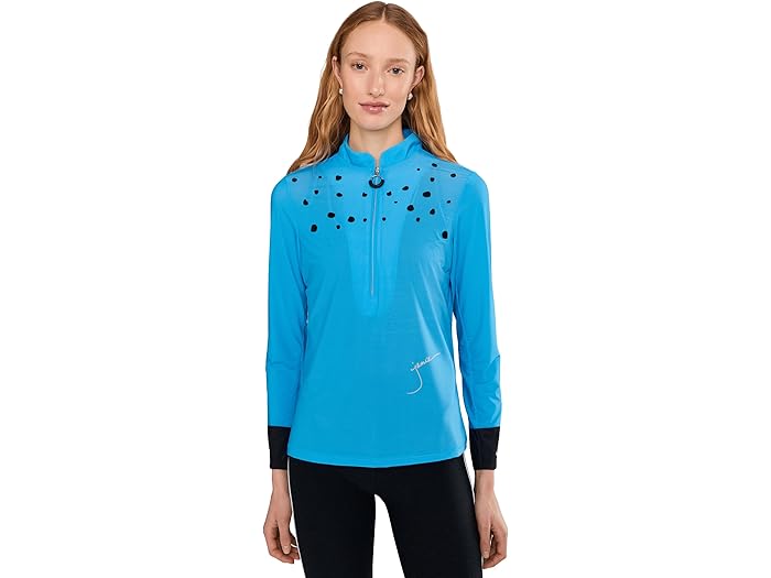 (取寄) ジェイミー サドック レディース レインドロップス プリント ロング スリーブ サンセンス トップ Jamie Sadock women Raindrops Print Long Sleeve Sunsense Top Bonamassa Blue