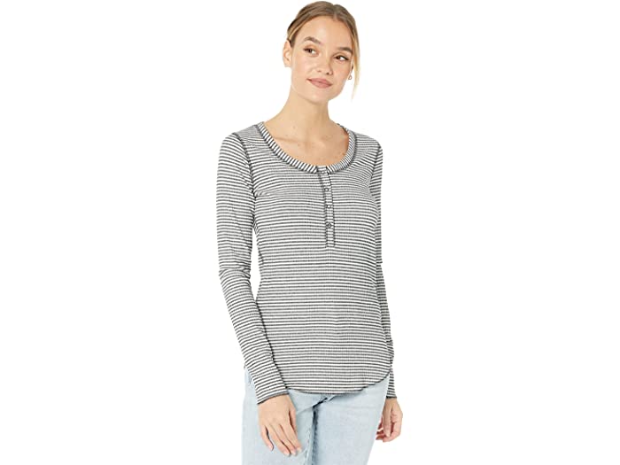 セール 取寄 バッファロー デビット ビトン ルシアナ スクープ ネック ヘンリー Buffalo David Bitton Luciana Scoop Neck Henley Black Stripe Hakakune Sage Css Edu Om