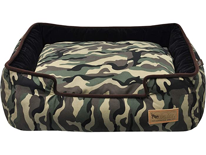 新しいスタイル (取寄) P.L.A.Y. ペット ライフスタイル アンド ユー 24 X 19 X 7 ラウンジ ベッド - カモフラージュ  P.L.A.Y. Pet Lifestyle and You 24 x 19 x 7 Lounge Bed - Camouflage Army  Green/Chocolate