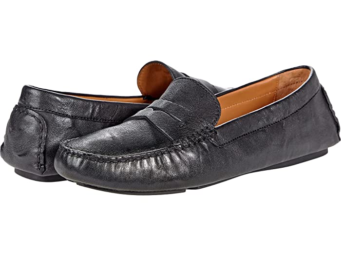 (取寄) ジョンストン&マーフィー レディース マギー ペニー Johnston & Murphy women Johnston & Murphy Maggie Penny Black Washed Sheepskin画像