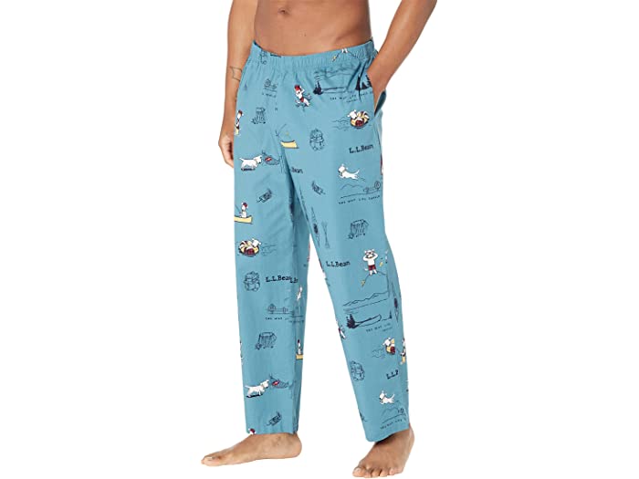 (取寄) エルエルビーン メンズ コンフォート ストレッチ ウーブン スリープ パンツ メンズ ショート L.L.Bean men Comfort Stretch Woven Sleep Pant Mens Short Light Teal Buddy The Dog
