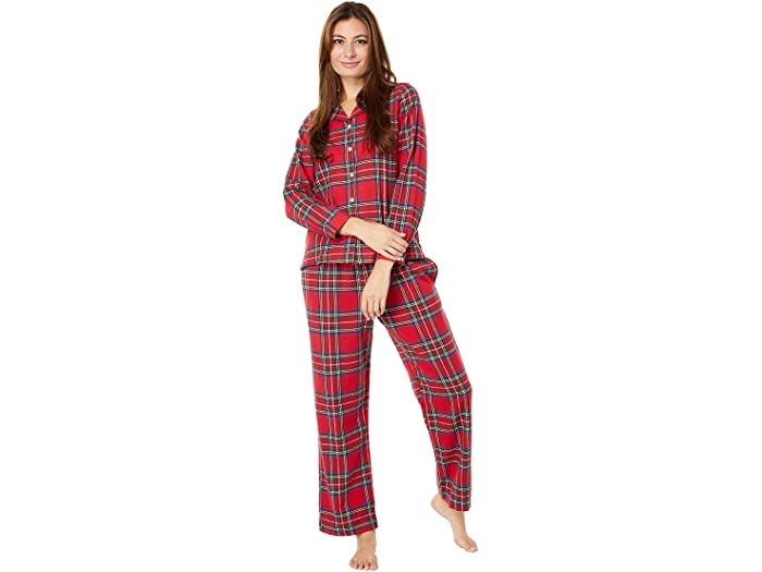 (取寄) エルエルビーン レディース ピティート スコッチ プレイド フランネル パジャマ プレイド L.L.Bean women Petite Scotch Plaid Flannel Pajamas Plaid Royal Stewart Tartan