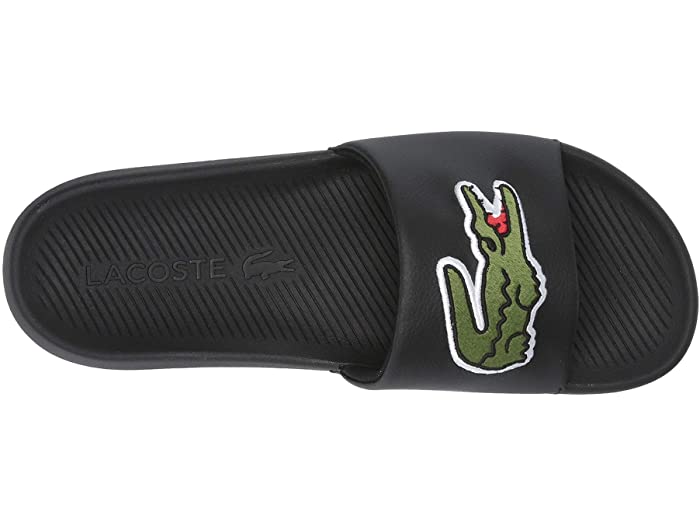 公式ショップ ラコステ サンダル メンズ クロコ スライド ブラック 黒 スポーツサンダル シャワーサンダル スライドサンダル コンフォートサンダル スポサン スポーツ アウトドア キャンプ ブランド おしゃれ Lacoste Men Croco Slide 319 Us Black Green Fucoa Cl