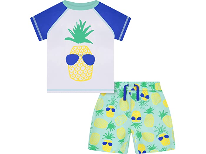 (取寄) ボーイズ ツーピース ラッシュガード スイム セット (トドラー リトル キッズ) ANDY EVAN KIDS boys Two-Piece Rashguard Swim Set (Toddler Little Kids) Green Pineapple